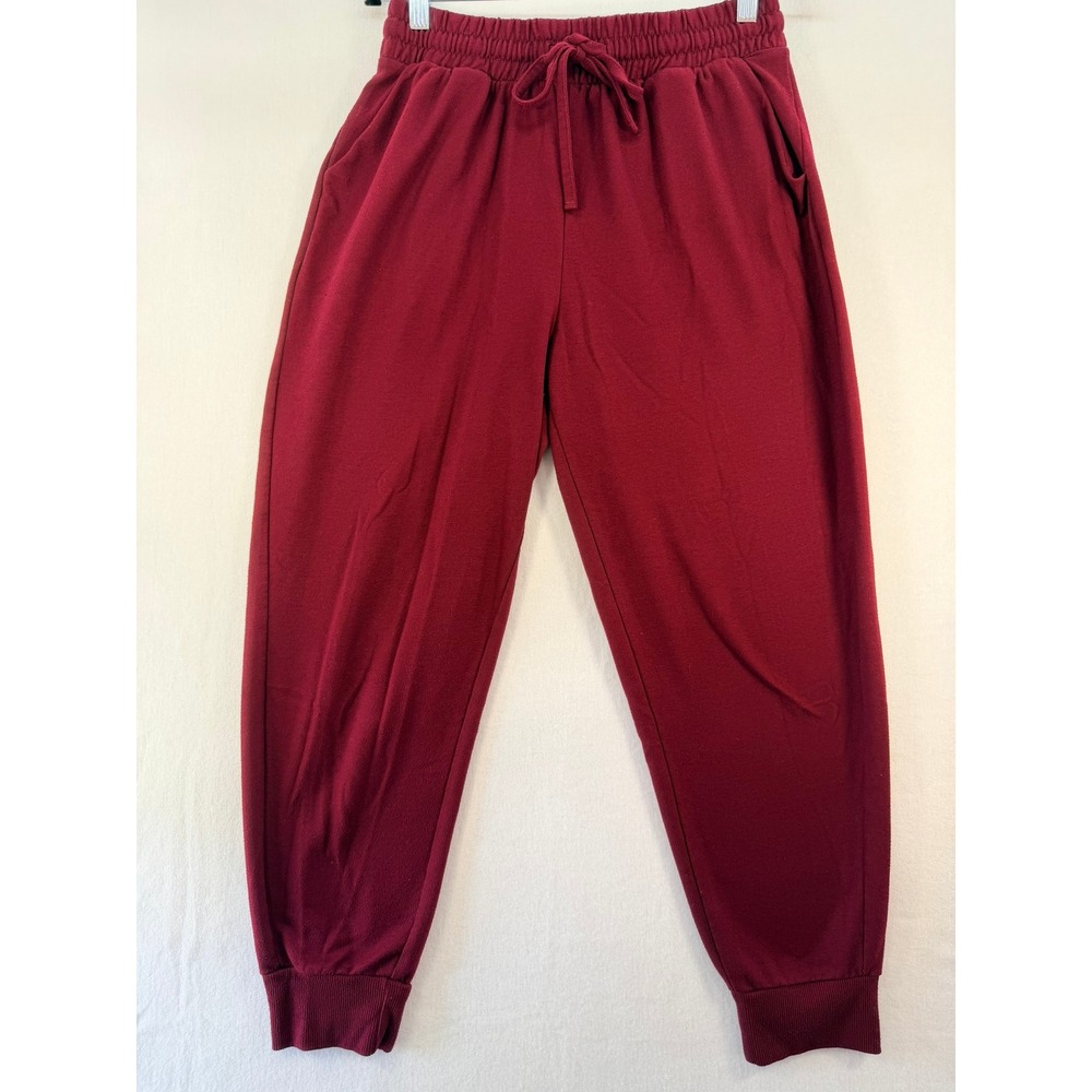 Zenana Women Burgundy Joggers High Rise Drawstring Sweatpants OP-2840AB Size L
